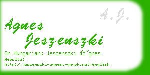 agnes jeszenszki business card